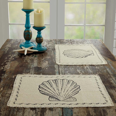 Sandy Creme Burlap Placemat Set of 6 12x18 VHC Brands - The Fox Decor